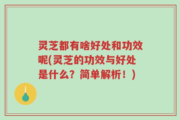 灵芝都有啥好处和功效呢(灵芝的功效与好处是什么?简单解析!)-第1张图片-超越 灵芝都有啥好处和功效呢(灵芝的功效与好处是什么?简单解析!)-第1张图片-超越