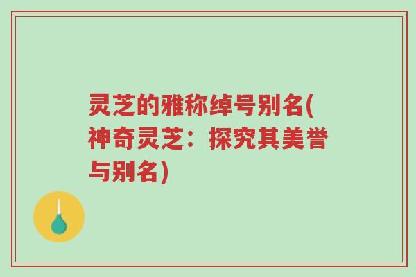 灵芝的雅称绰号别名(神奇灵芝:探究其美誉与别名)-第1张图片-超越 灵芝的雅称绰号别名(神奇灵芝:探究其美誉与别名)-第1张图片-超越