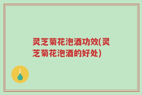灵芝菊花泡酒功效(灵芝菊花泡酒的好处)-第1张图片-超越 灵芝菊花泡酒功效(灵芝菊花泡酒的好处)-第1张图片-超越
