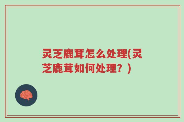 灵芝鹿茸怎么处理(灵芝鹿茸如何处理?)-第1张图片-超越 灵芝鹿茸怎么处理(灵芝鹿茸如何处理?)-第1张图片-超越
