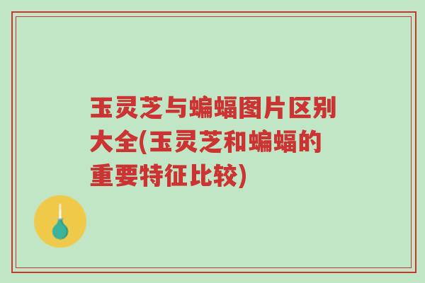 玉灵芝与蝙蝠图片区别大全(玉灵芝和蝙蝠的重要特征比较)-第1张图片-超越 玉灵芝与蝙蝠图片区别大全(玉灵芝和蝙蝠的重要特征比较)-第1张图片-超越