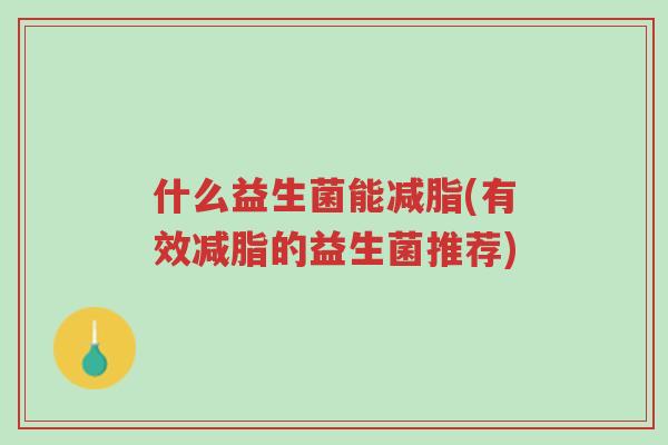 什么益生菌能减脂(有效减脂的益生菌推荐)-第1张图片-超越 什么益生菌能减脂(有效减脂的益生菌推荐)-第1张图片-超越