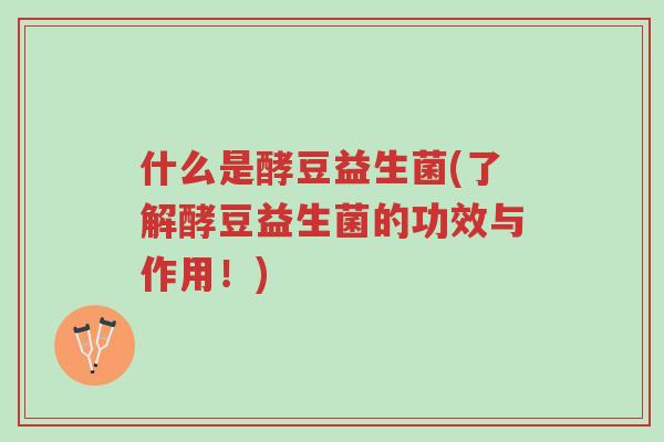 什么是酵豆益生菌(了解酵豆益生菌的功效与作用!)-第1张图片-超越 什么是酵豆益生菌(了解酵豆益生菌的功效与作用!)-第1张图片-超越