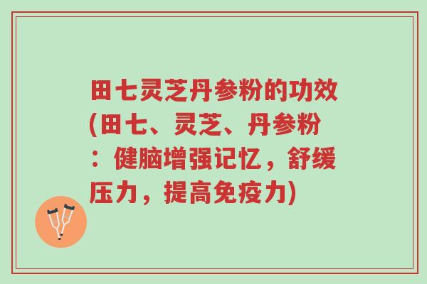 田七灵芝丹参粉的功效(田七、灵芝、丹参粉:健脑增强记忆,舒缓压力,提高免疫力)-第1张图片-超越 田七灵芝丹参粉的功效(田七、灵芝、丹参粉:健脑增强记忆,舒缓压力,提高免疫力)-第1张图片-超越
