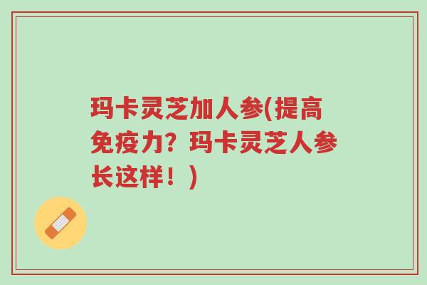 玛卡灵芝加人参(提高免疫力?玛卡灵芝人参长这样!)-第1张图片-超越 玛卡灵芝加人参(提高免疫力?玛卡灵芝人参长这样!)-第1张图片-超越