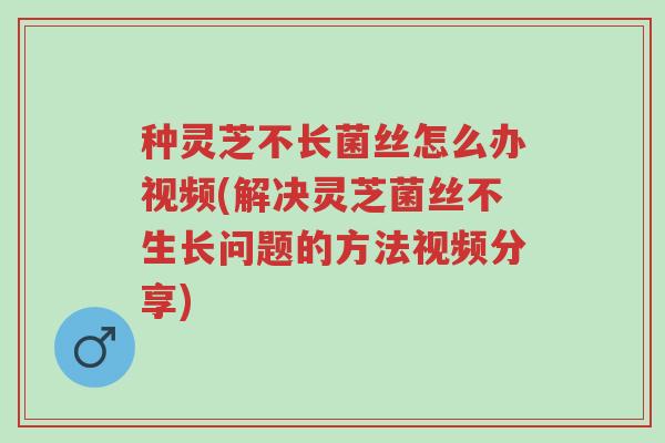 种灵芝不长菌丝怎么办视频(解决灵芝菌丝不生长问题的方法视频分享)-第1张图片-超越 种灵芝不长菌丝怎么办视频(解决灵芝菌丝不生长问题的方法视频分享)-第1张图片-超越