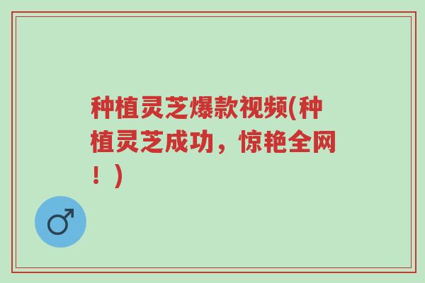 种植灵芝爆款视频(种植灵芝成功,惊艳全网!)-第1张图片-超越 种植灵芝爆款视频(种植灵芝成功,惊艳全网!)-第1张图片-超越