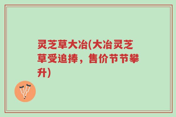 灵芝草大冶(大冶灵芝草受追捧，售价节节攀升)-第1张图片-超越