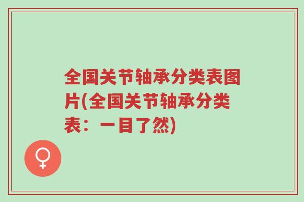 全国关节轴承分类表图片(全国关节轴承分类表:一目了然)-第1张图片-超越 全国关节轴承分类表图片(全国关节轴承分类表:一目了然)-第1张图片-超越