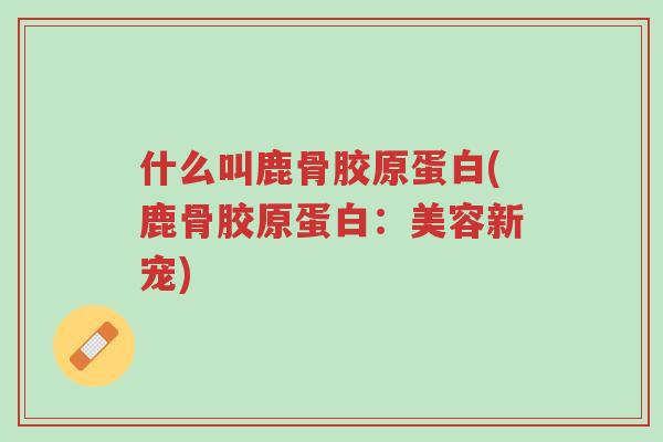 什么叫鹿骨胶原蛋白(鹿骨胶原蛋白:美容新宠)-第1张图片-超越 什么叫鹿骨胶原蛋白(鹿骨胶原蛋白:美容新宠)-第1张图片-超越