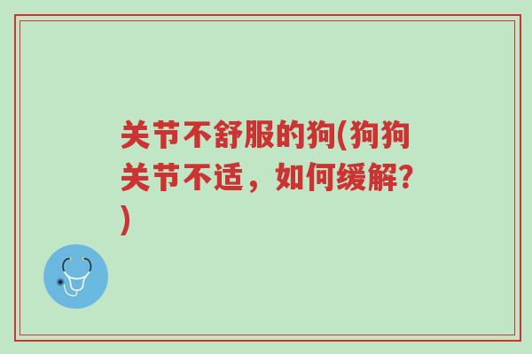 关节不舒服的狗(狗狗关节不适,如何缓解?)-第1张图片-超越 关节不舒服的狗(狗狗关节不适,如何缓解?)-第1张图片-超越