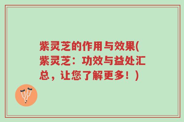 紫灵芝的作用与效果(紫灵芝:功效与益处汇总,让您了解更多!)-第1张图片-超越 紫灵芝的作用与效果(紫灵芝:功效与益处汇总,让您了解更多!)-第1张图片-超越