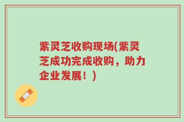 紫灵芝收购现场(紫灵芝成功完成收购,助力企业发展!)-第1张图片-超越 紫灵芝收购现场(紫灵芝成功完成收购,助力企业发展!)-第1张图片-超越