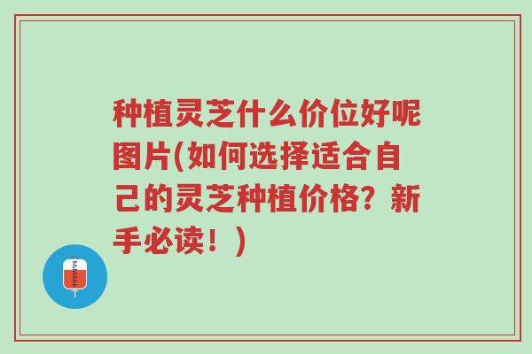 种植灵芝什么价位好呢图片(如何选择适合自己的灵芝种植价格?新手必读!)-第1张图片-超越 种植灵芝什么价位好呢图片(如何选择适合自己的灵芝种植价格?新手必读!)-第1张图片-超越