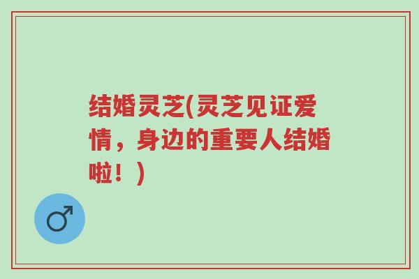 结婚灵芝(灵芝见证爱情,身边的重要人结婚啦!)-第1张图片-超越 结婚灵芝(灵芝见证爱情,身边的重要人结婚啦!)-第1张图片-超越