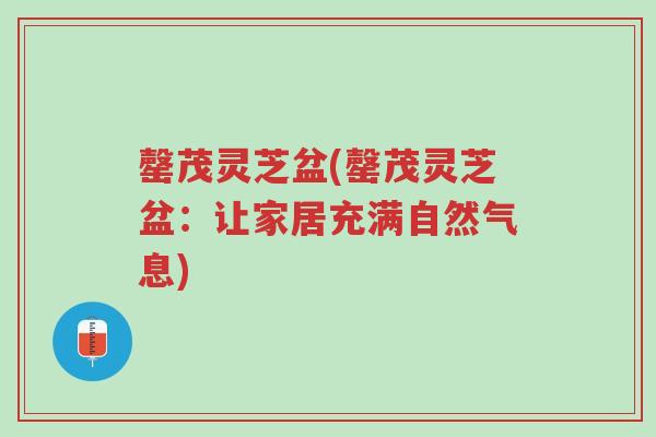 罄茂灵芝盆(罄茂灵芝盆:让家居充满自然气息)-第1张图片-超越 罄茂灵芝盆(罄茂灵芝盆:让家居充满自然气息)-第1张图片-超越