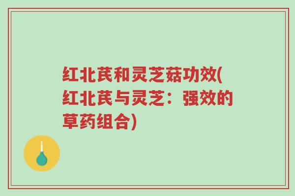 红北芪和灵芝菇功效(红北芪与灵芝：强效的草药组合)-第1张图片-超越