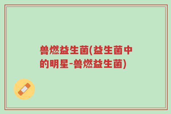 兽燃益生菌(益生菌中的明星-兽燃益生菌)-第1张图片-超越 兽燃益生菌(益生菌中的明星-兽燃益生菌)-第1张图片-超越