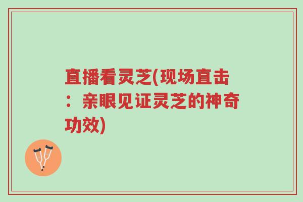 直播看灵芝(现场直击:亲眼见证灵芝的神奇功效)-第1张图片-超越 直播看灵芝(现场直击:亲眼见证灵芝的神奇功效)-第1张图片-超越