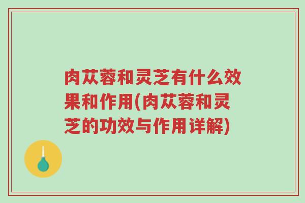 肉苁蓉和灵芝有什么效果和作用(肉苁蓉和灵芝的功效与作用详解)-第1张图片-超越 肉苁蓉和灵芝有什么效果和作用(肉苁蓉和灵芝的功效与作用详解)-第1张图片-超越