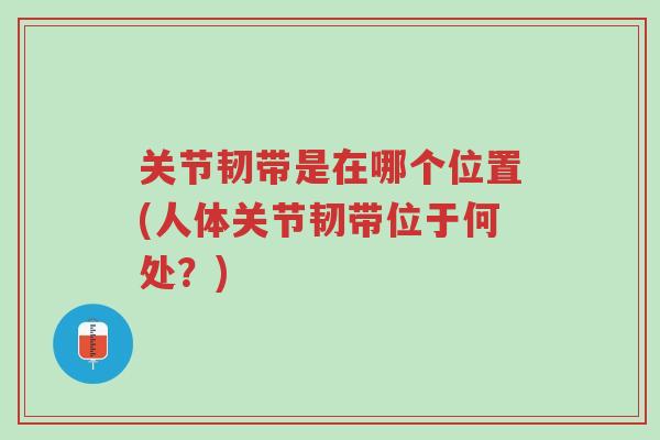 关节韧带是在哪个位置(人体关节韧带位于何处？)-第1张图片-超越