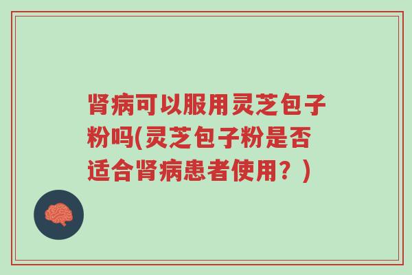 肾病可以服用灵芝包子粉吗(灵芝包子粉是否适合肾病患者使用?)-第1张图片-超越 肾病可以服用灵芝包子粉吗(灵芝包子粉是否适合肾病患者使用?)-第1张图片-超越