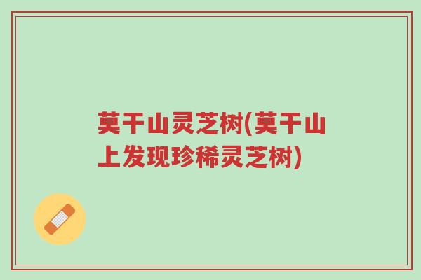莫干山灵芝树(莫干山上发现珍稀灵芝树)-第1张图片-超越 莫干山灵芝树(莫干山上发现珍稀灵芝树)-第1张图片-超越