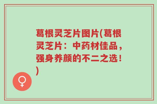 葛根灵芝片图片(葛根灵芝片：中药材佳品，强身养颜的不二之选！)-第1张图片-超越