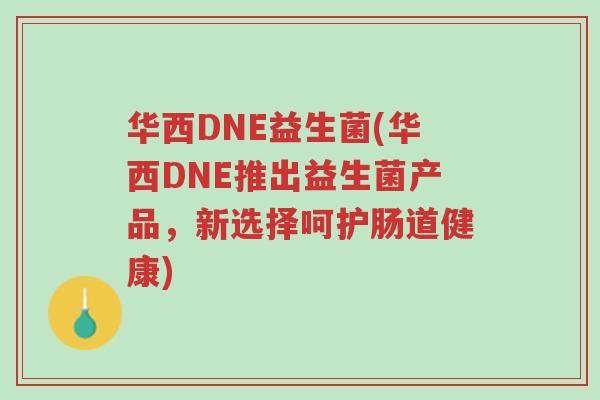 华西DNE益生菌(华西DNE推出益生菌产品,新选择呵护肠道健康)-第1张图片-超越 华西DNE益生菌(华西DNE推出益生菌产品,新选择呵护肠道健康)-第1张图片-超越