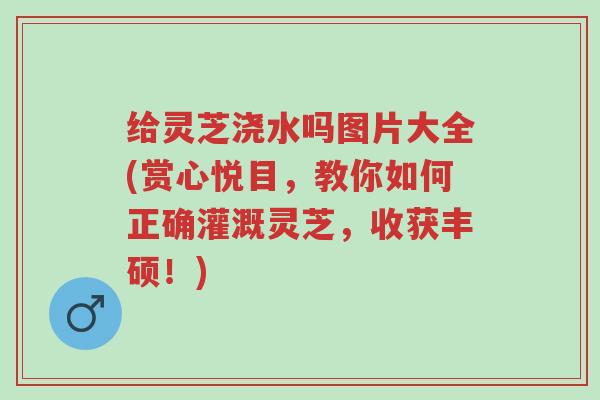 给灵芝浇水吗图片大全(赏心悦目,教你如何正确灌溉灵芝,收获丰硕!)-第1张图片-超越 给灵芝浇水吗图片大全(赏心悦目,教你如何正确灌溉灵芝,收获丰硕!)-第1张图片-超越