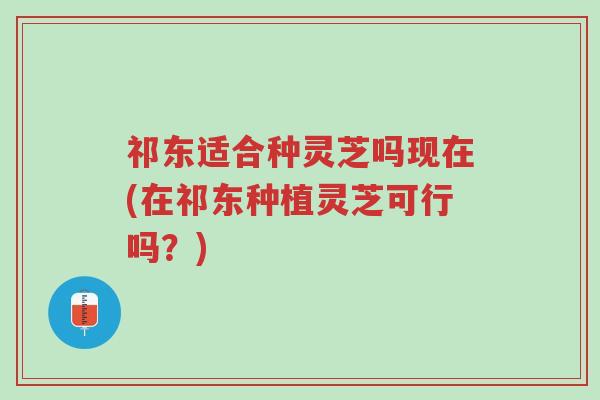祁东适合种灵芝吗现在(在祁东种植灵芝可行吗?)-第1张图片-超越 祁东适合种灵芝吗现在(在祁东种植灵芝可行吗?)-第1张图片-超越