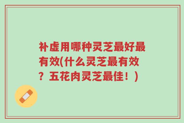 补虚用哪种灵芝最好最有效(什么灵芝最有效?五花肉灵芝最佳!)-第1张图片-超越 补虚用哪种灵芝最好最有效(什么灵芝最有效?五花肉灵芝最佳!)-第1张图片-超越