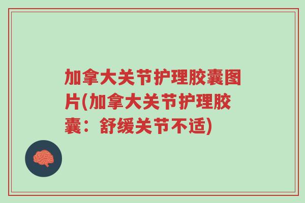 加拿大关节护理胶囊图片(加拿大关节护理胶囊:舒缓关节不适)-第1张图片-超越 加拿大关节护理胶囊图片(加拿大关节护理胶囊:舒缓关节不适)-第1张图片-超越
