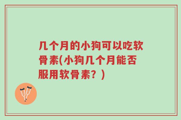 几个月的小狗可以吃软骨素(小狗几个月能否服用软骨素?)-第1张图片-超越 几个月的小狗可以吃软骨素(小狗几个月能否服用软骨素?)-第1张图片-超越