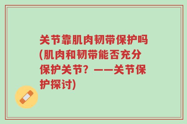 关节靠肌肉韧带保护吗(肌肉和韧带能否充分保护关节?——关节保护探讨)-第1张图片-超越 关节靠肌肉韧带保护吗(肌肉和韧带能否充分保护关节?——关节保护探讨)-第1张图片-超越
