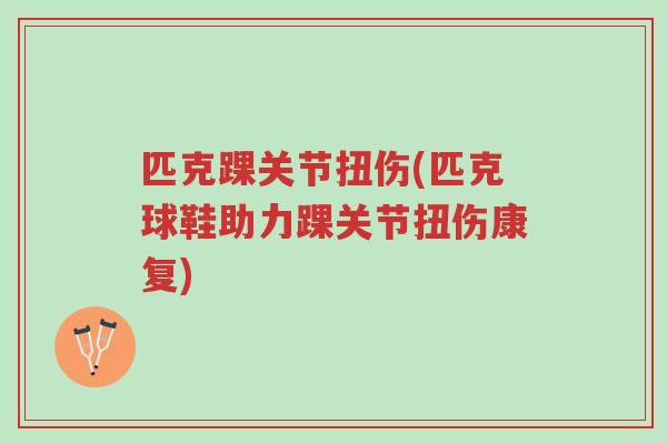 匹克踝关节扭伤(匹克球鞋助力踝关节扭伤康复)-第1张图片-超越 匹克踝关节扭伤(匹克球鞋助力踝关节扭伤康复)-第1张图片-超越