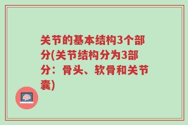 关节的基本结构3个部分(关节结构分为3部分:骨头、软骨和关节囊)-第1张图片-超越 关节的基本结构3个部分(关节结构分为3部分:骨头、软骨和关节囊)-第1张图片-超越