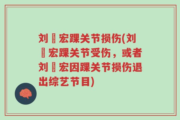 刘畊宏踝关节损伤(刘畊宏踝关节受伤,或者刘畊宏因踝关节损伤退出综艺节目)-第1张图片-超越 刘畊宏踝关节损伤(刘畊宏踝关节受伤,或者刘畊宏因踝关节损伤退出综艺节目)-第1张图片-超越
