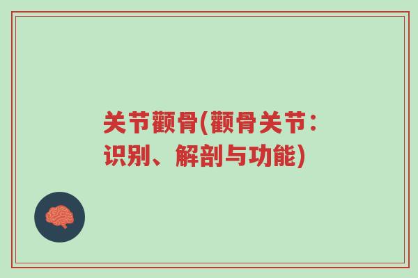 关节颧骨(颧骨关节:识别、解剖与功能)-第1张图片-超越 关节颧骨(颧骨关节:识别、解剖与功能)-第1张图片-超越