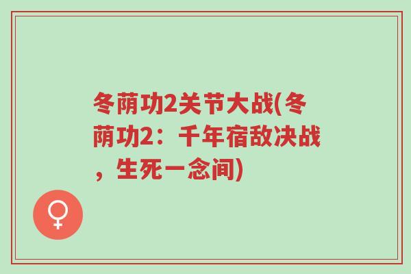 冬荫功2关节大战(冬荫功2:千年宿敌决战,生死一念间)-第1张图片-超越 冬荫功2关节大战(冬荫功2:千年宿敌决战,生死一念间)-第1张图片-超越