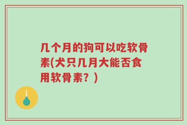 几个月的狗可以吃软骨素(犬只几月大能否食用软骨素?)-第1张图片-超越 几个月的狗可以吃软骨素(犬只几月大能否食用软骨素?)-第1张图片-超越