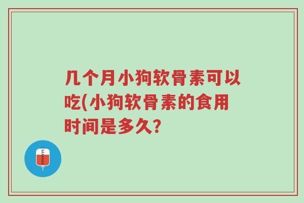 几个月小狗软骨素可以吃(小狗软骨素的食用时间是多久?-第1张图片-超越 几个月小狗软骨素可以吃(小狗软骨素的食用时间是多久?-第1张图片-超越