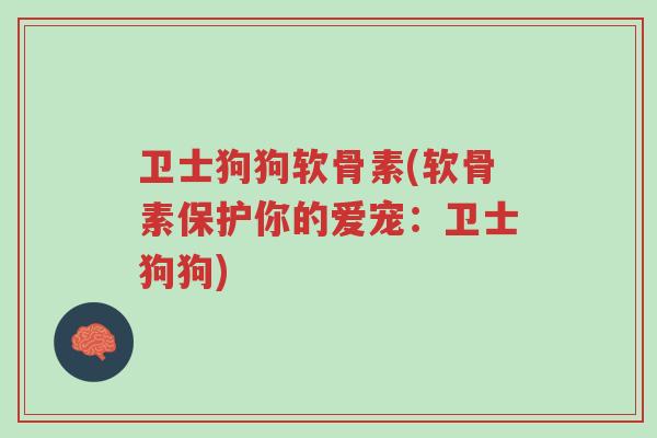 卫士狗狗软骨素(软骨素保护你的爱宠：卫士狗狗)-第1张图片-超越