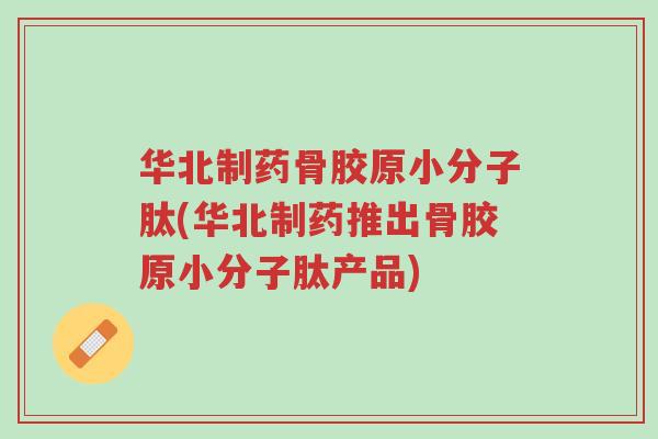 华北制药骨胶原小分子肽(华北制药推出骨胶原小分子肽产品)-第1张图片-超越 华北制药骨胶原小分子肽(华北制药推出骨胶原小分子肽产品)-第1张图片-超越