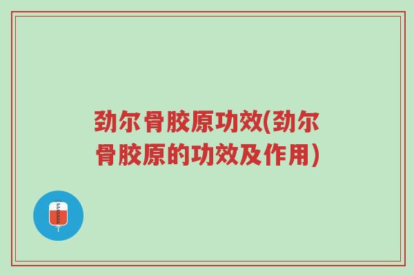 劲尔骨胶原功效(劲尔骨胶原的功效及作用)-第1张图片-超越 劲尔骨胶原功效(劲尔骨胶原的功效及作用)-第1张图片-超越
