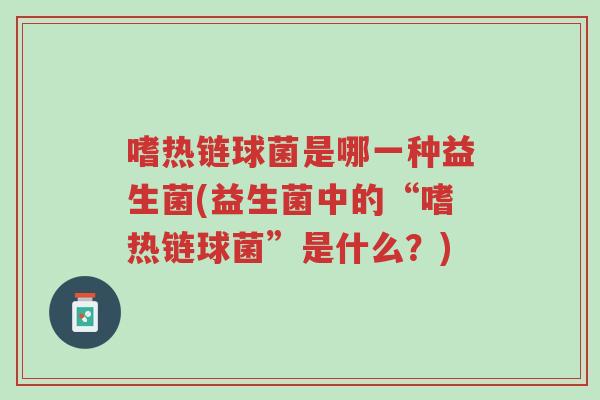 嗜热链球菌是哪一种益生菌(益生菌中的“嗜热链球菌”是什么?)-第1张图片-超越 嗜热链球菌是哪一种益生菌(益生菌中的“嗜热链球菌”是什么?)-第1张图片-超越