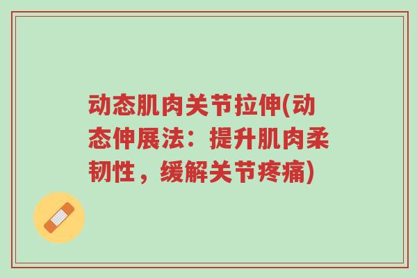动态肌肉关节拉伸(动态伸展法：提升肌肉柔韧性，缓解关节疼痛)-第1张图片-超越