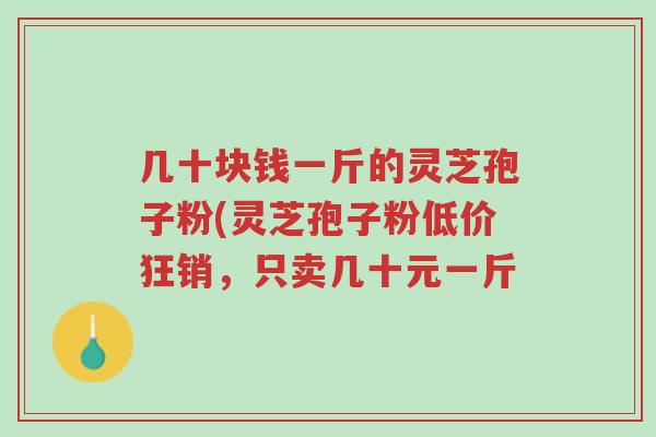几十块钱一斤的灵芝孢子粉(灵芝孢子粉低价狂销,只卖几十元一斤-第1张图片-超越 几十块钱一斤的灵芝孢子粉(灵芝孢子粉低价狂销,只卖几十元一斤-第1张图片-超越