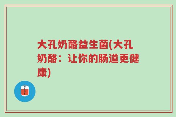 大孔奶酪益生菌(大孔奶酪:让你的肠道更健康)-第1张图片-超越 大孔奶酪益生菌(大孔奶酪:让你的肠道更健康)-第1张图片-超越