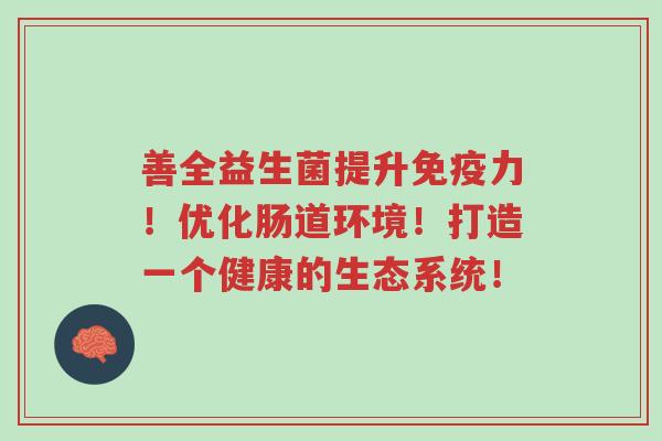 善全益生菌提升免疫力！优化肠道环境！打造一个健康的生态系统！-第1张图片-超越